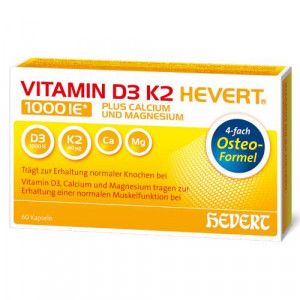 VITAMIN D3 K2 Hevert plus Ca Mg 1000 IE/2 Kapseln